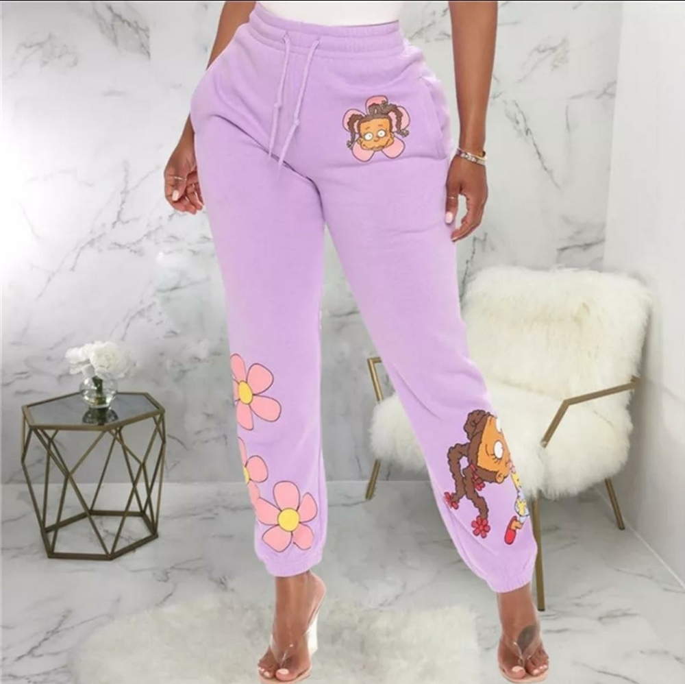 Rugrats Women's Sweat Pants  Cartoon Style High Qu